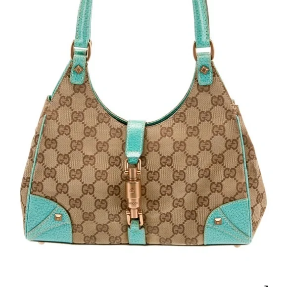 Gucci GG Jackie Brown and Blue Women's Hobo Bag - Picture 2 of 6